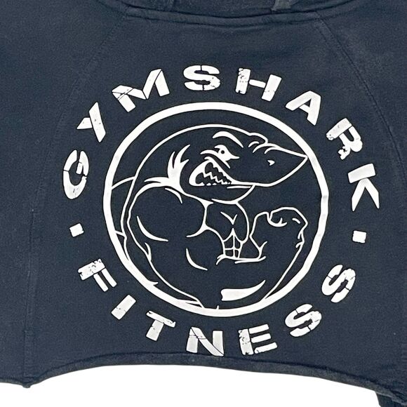 Gymshark Cropped Hoodie Women’s Small Black Legacy Long Sleeve Top - Picture 4 of 5